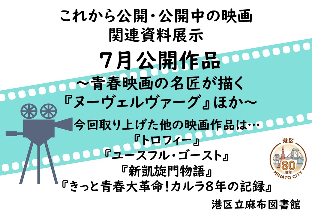 麻布7月これから公開・公開中映画資料関連展示